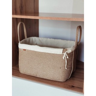 Giỏ dây thừng vuông đựng đồ đa năng, hộp đựng quần áo trang trí decor, xếp học kệ tủ