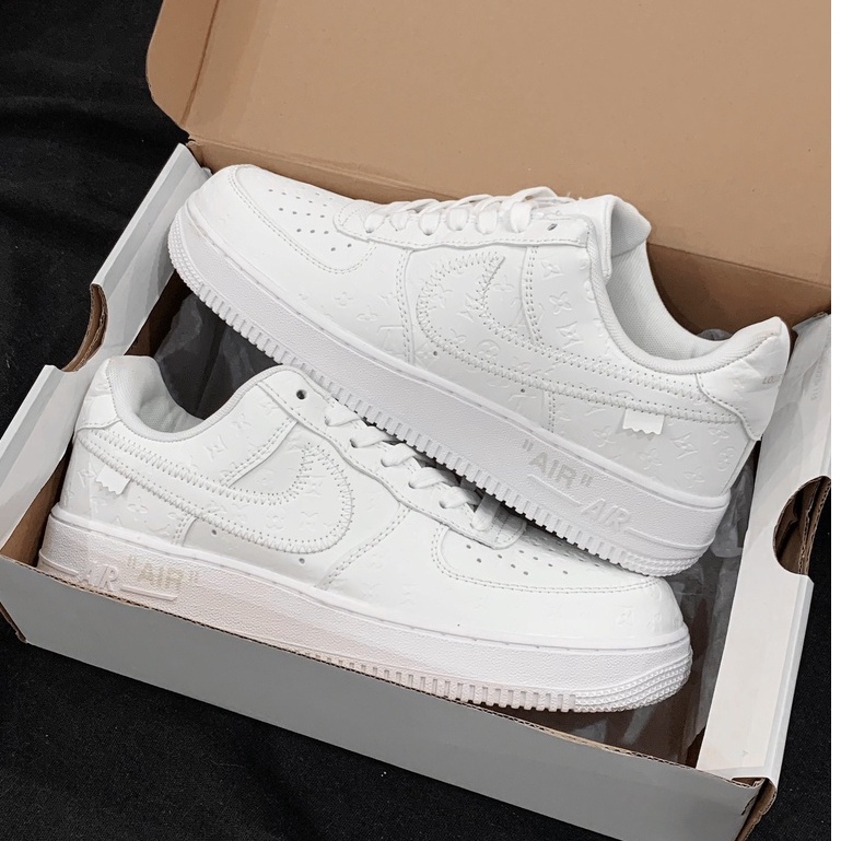 Giày Thể thao Louis_Vuitton x Nike_AirForce1 Low By Triple White/Af1 LV Full Trắng