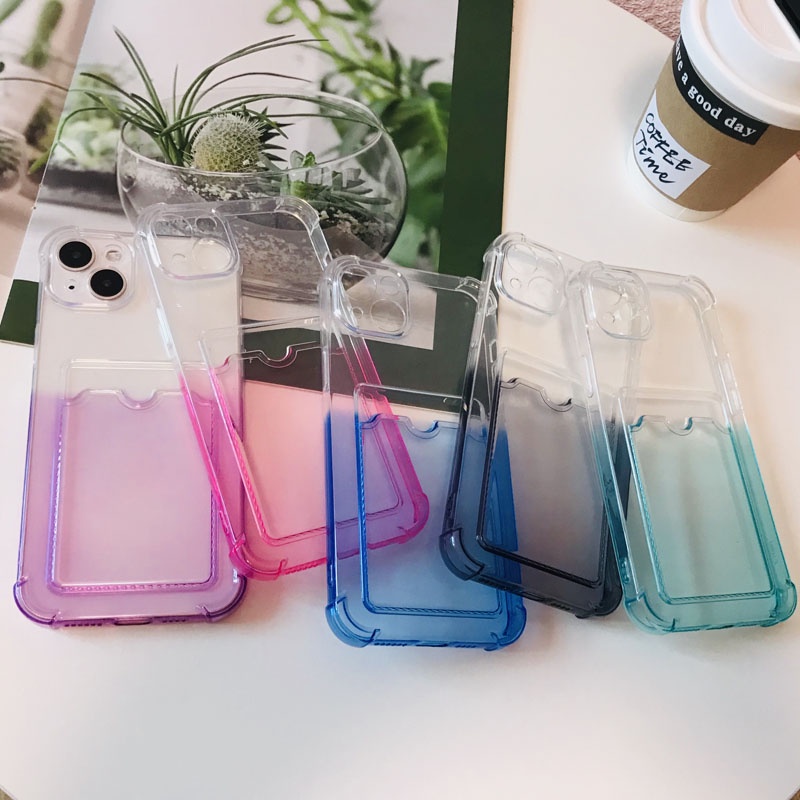 Ốp Điện Thoại Silicone Mềm Có Ngăn Đựng Thẻ Màu Sắc Cho OPPO Reno 8 7 6 Z 8Z 7Z 6Z 5 Lite F19 F19S A74 F21 4G 5G