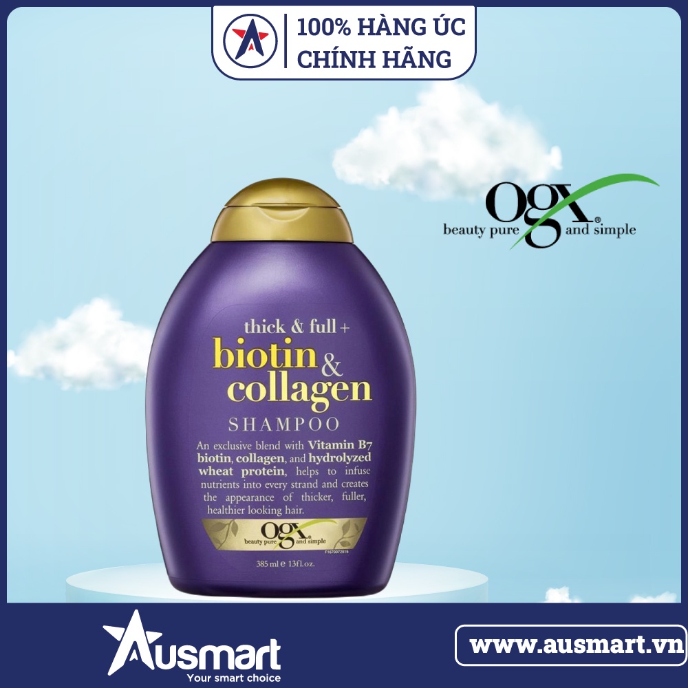 [ 100% HÀNG CHUẨN ] Dầu Gội Dưỡng Dày Tóc Biotin & Collagen Ogx Shampoo 385ml