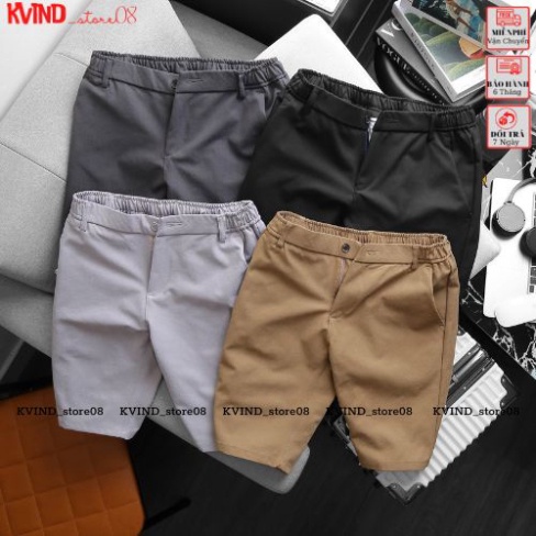 Quần short nam phối thun ,Short tây âu ngắn nam  eo co giản khóa kéo phong cách trẻ trung men87_store
