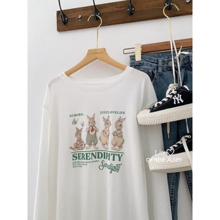 Áo phông trắng hình thỏ oversize phong cách ulzzang Hàn Quốc
