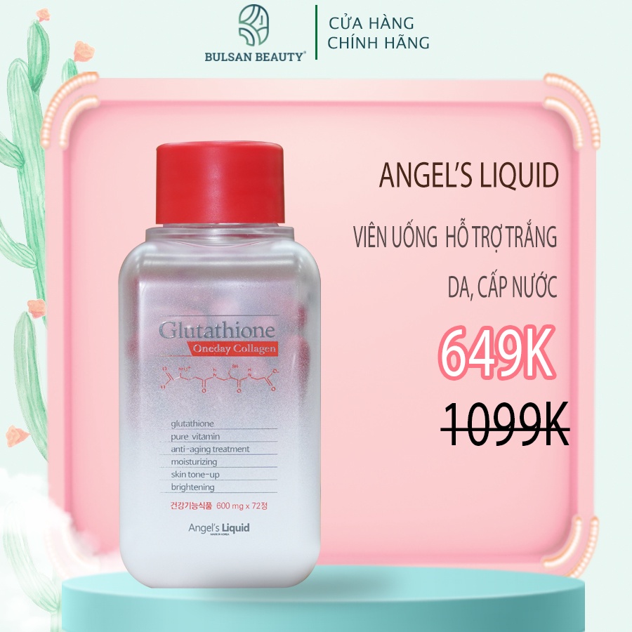 Viên uống hỗ trợ trắng da, cấp nước Angel's Liquid Glutathione Oneday Collagen 35 viên - 72 viên