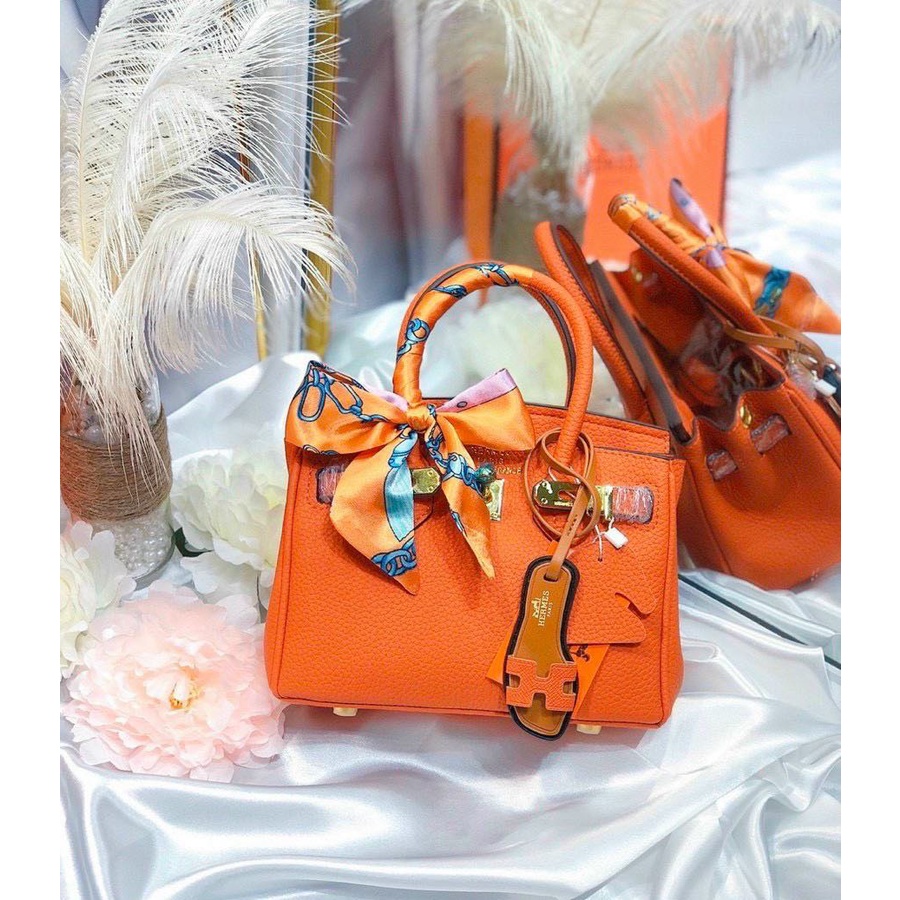 ￼Túi Xách Nữ HM 2 Quai Size 20 Da Lì FullBox Tặng Kèm Khăn -gấu mua riêng