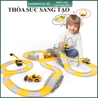 Đồ chơi trẻ em, bộ đồ chơi lắp ghép, ráp đường ray oto tàu hỏa xe lửa dễ dàng lắp ráp, giá siêu rẻ, nhiều chi tiết