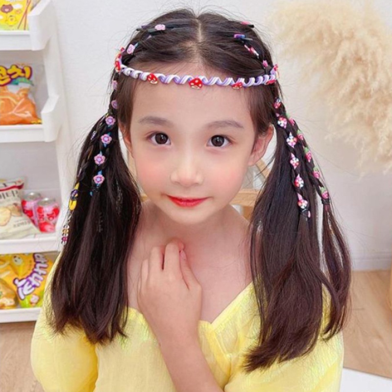 Kẹp Tóc Bện Hình Hoa Màu Kẹo Ngọt Thời Trang Cho Bé