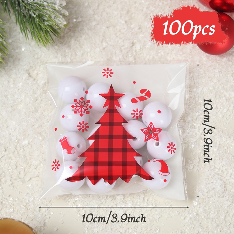 Set 100 Túi Đựng Bánh Kẹo Tự Dính Trang Trí Tiệc Giáng Sinh Năm Mới