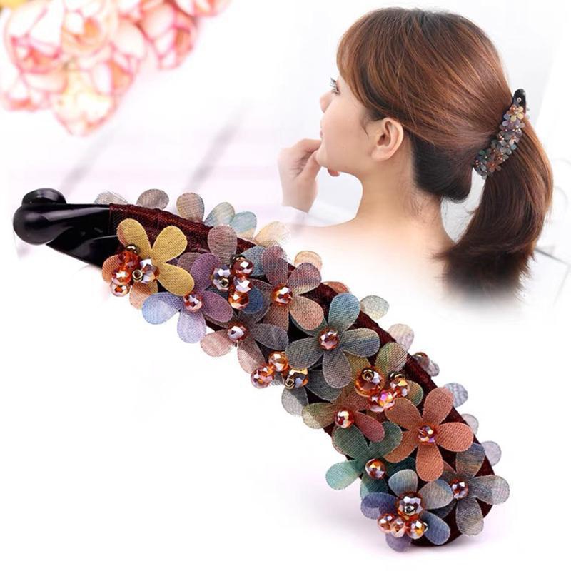 Kẹp Tóc Đuôi Ngựa Dạng Lưới Hoa Hàn Quốc Juan