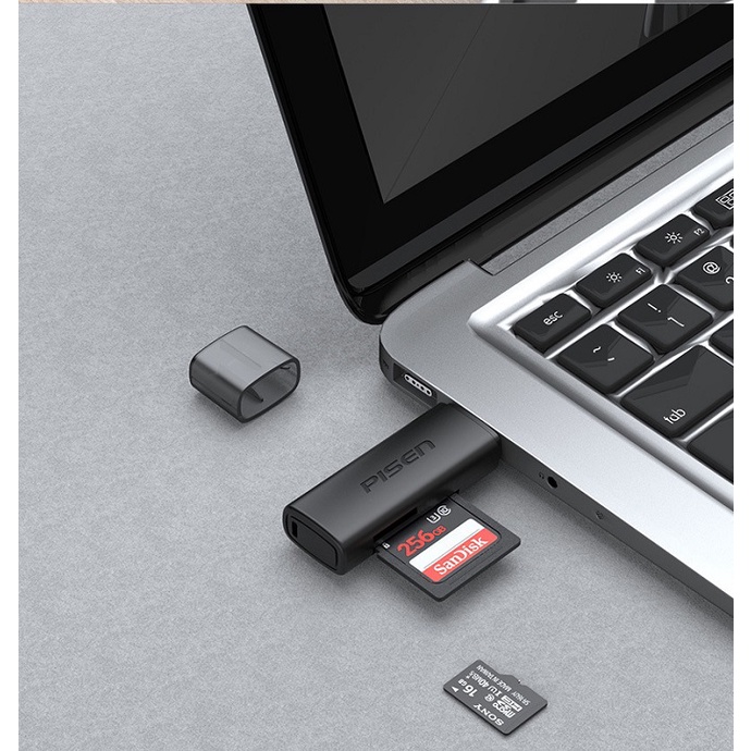 Đầu đọc thẻ nhớ Pisen 2in1 USB 3.0