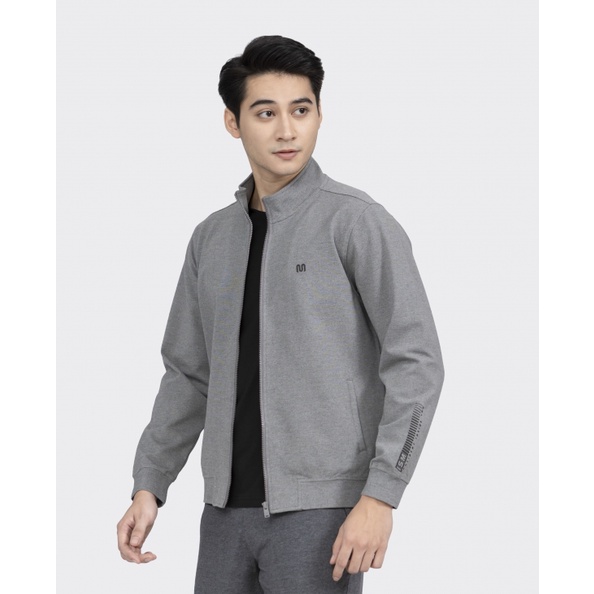 Áo khoác nỉ Insidemen cổ trụ bo gấu có túi   màu xám IJK006W2