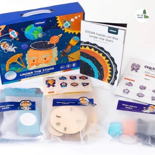 Mideer Stem Box, Đồ Chơi STEM Lắp Ghép Mô Hình Robot, Vũ Trụ, Có Động Cơ Motor Đi Kèm