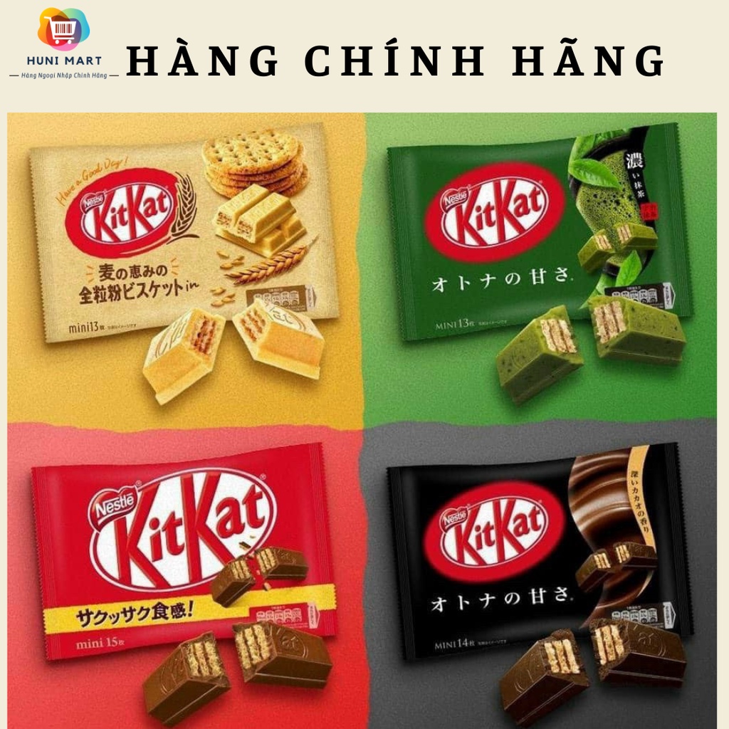 Bánh KITKAT mini Nhật Bản vị lúa mạch, trà xanh, socola, cafe