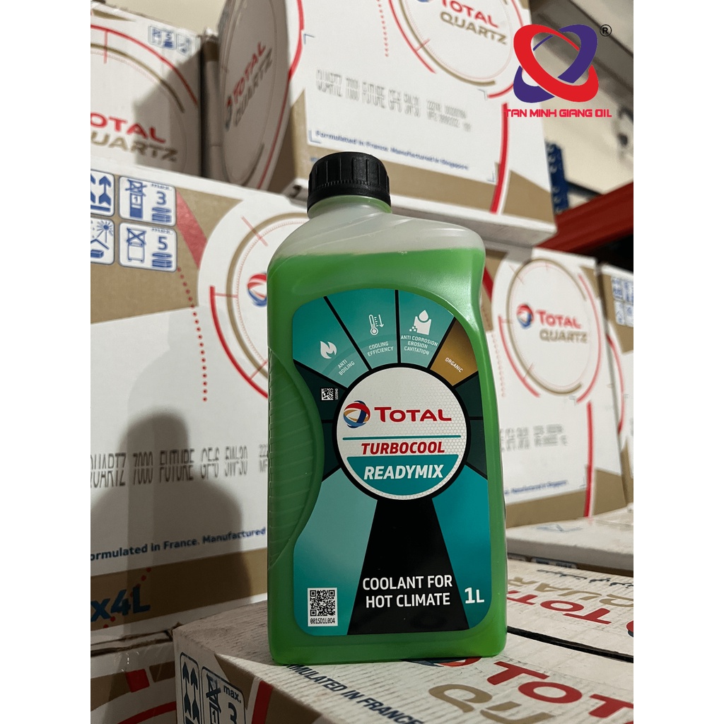 Nước mát xanh cho động cơ TOTAL TURBOCOOL READYMIX bình 1 Lít