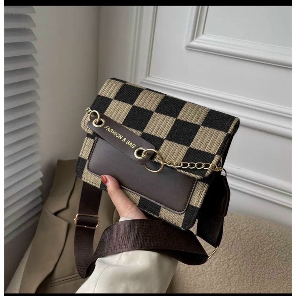 Túi Xách Nữ Hộp Vuông Caro Phong Cách Basic - Túi xách nữ Cunstore