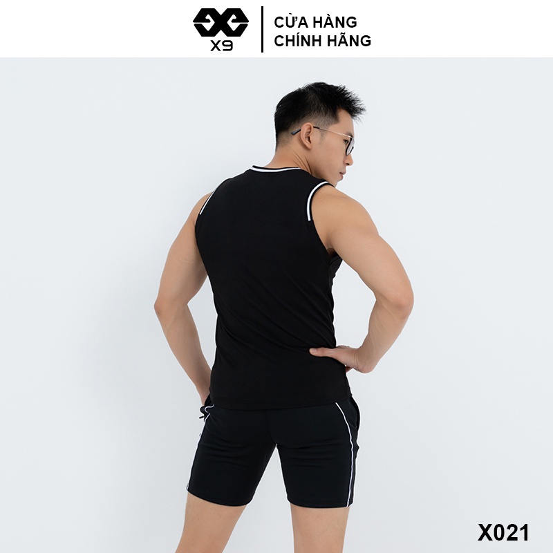 Áo Thun Tanktop 3 Lỗ Nam Bo Viền 1 Nữa Tập Gym Thể Thao Chạy Bộ - X9 Sportswear - X021