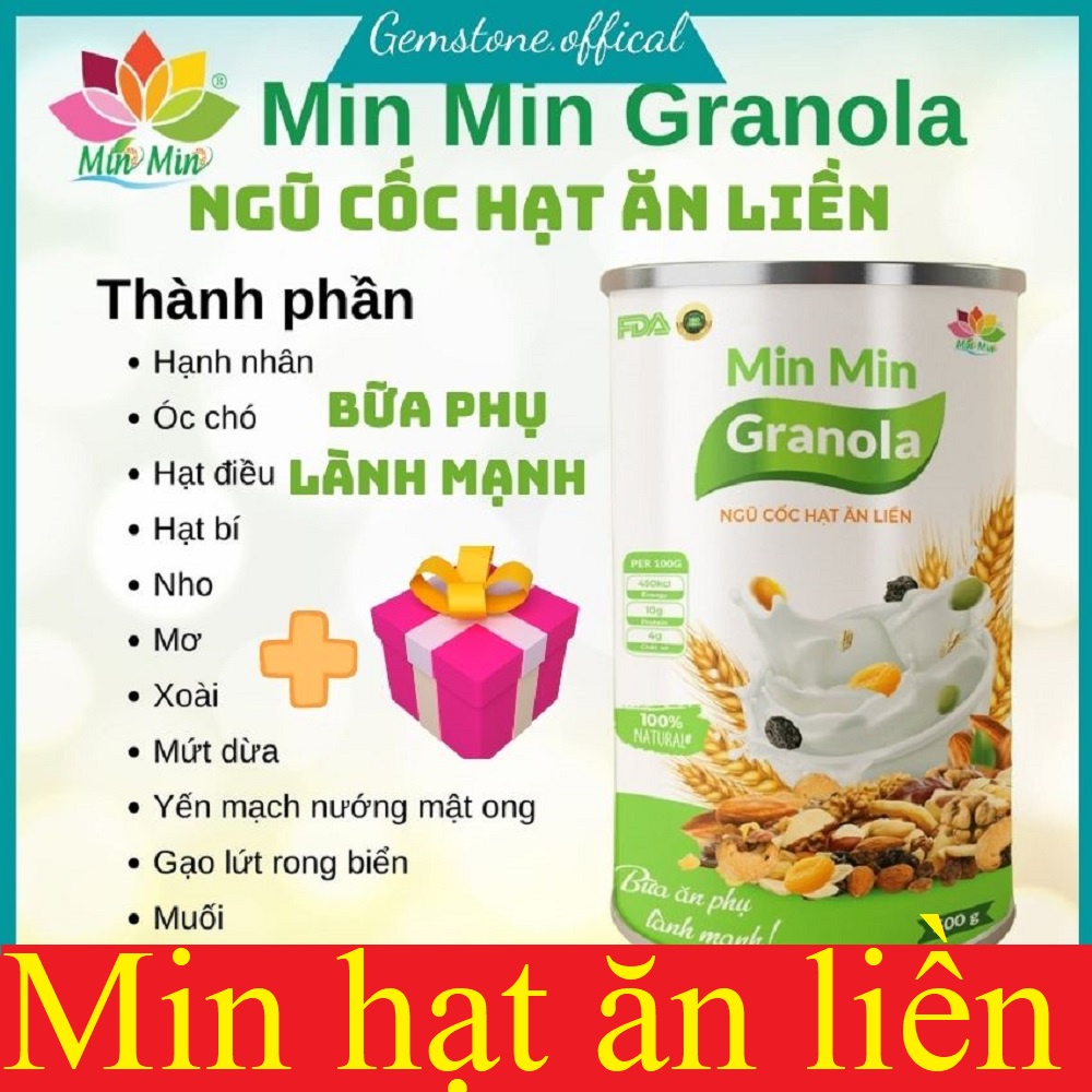 Ngũ cốc hạt ăn liền granola min min (hộp 500g)