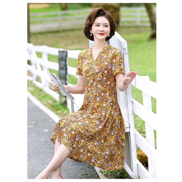 Đầm trung niên mùa xuân, đầm trung niên tết tặng mẹ