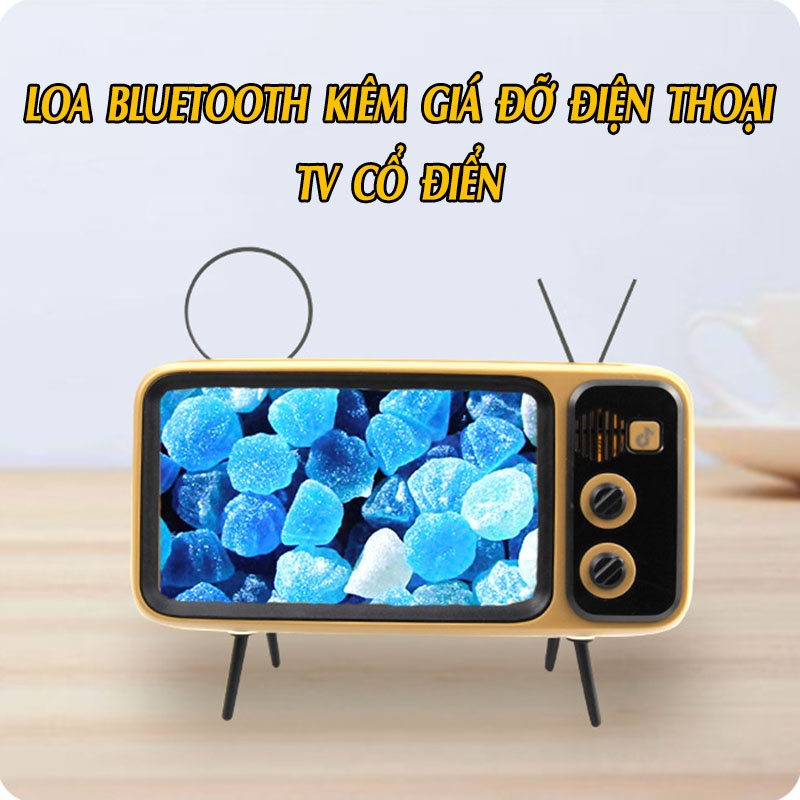 Loa Bluetooth Kiêm Giá Đỡ Điện Thoại TV Cổ Điển Wea 4.0 Việt Nam - Độc Đáo, Tiện Dụng, Pin 1200mAh, Nghe Nhạc, Xem Phim