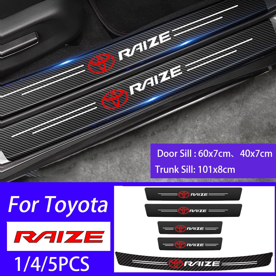 Miếng Dán Cửa Xe Hơi Bằng Da Sợi Carbon Chống Trầy Cho Toyota Raize 2022 TRD GR Gazoo Racing GR Sport