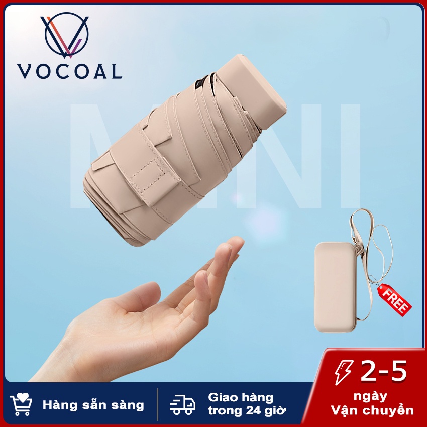 Vocoal Ô gấp gọn phủ lớp chống tia UV, dù che nắng, che mưa ngoài trời cầm tay cao cấp