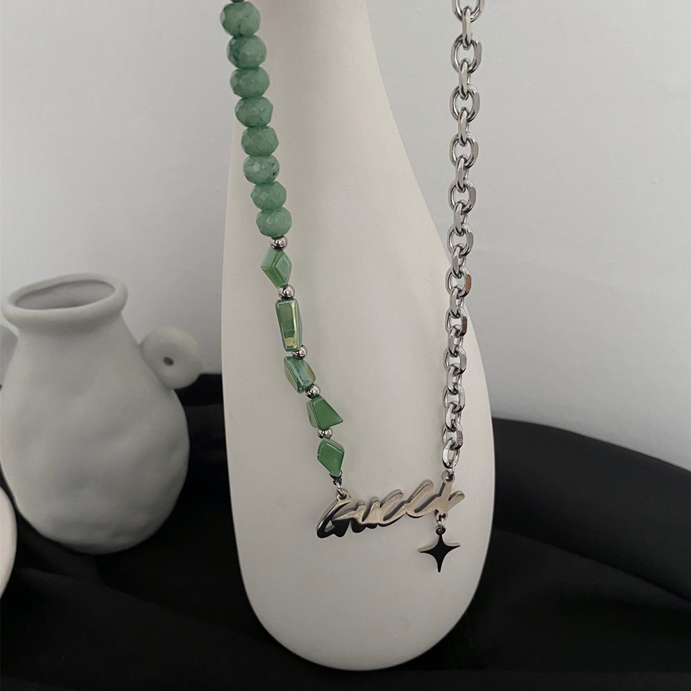 Vòng cổ nam nữ màu bạc ngọc Kuu.Studio độc đáo cá tính phong cách đường phố - Dây Chuyền Titan chuỗi G Chain