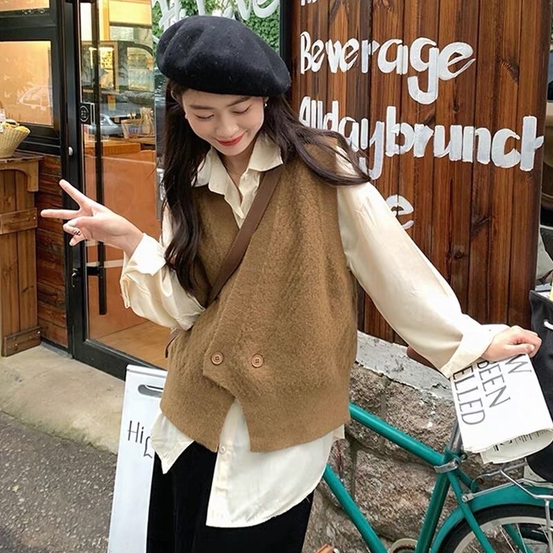 Áo ghile len hai khuy hàng qc,áo gile siêu đẹp A276