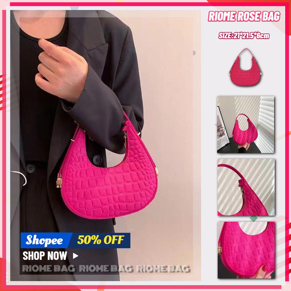 Ripome rose Túi Xách Đeo Vai Bằng Da Màu Hồng Thương Hiệu Bán Trực Tiếp Từ Nhà Máy Cho Nữ