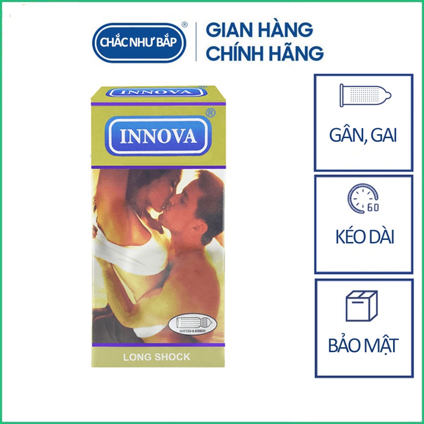 Bao cao su Innova Vàng kéo dài thời gian quan hệ, có gân gai nổi
