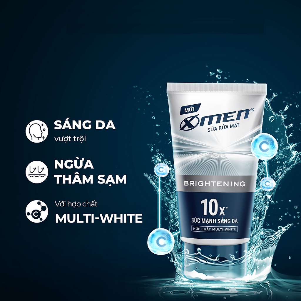 Sữa Rửa Mặt Cho Nam Xmen 100g Than Tre DeTox / Dưỡng Trắng / Trà Xanh Giảm Dầu Nhờn / Ngừa Mụn / Mát Lạnh Srm X-Men Dezy