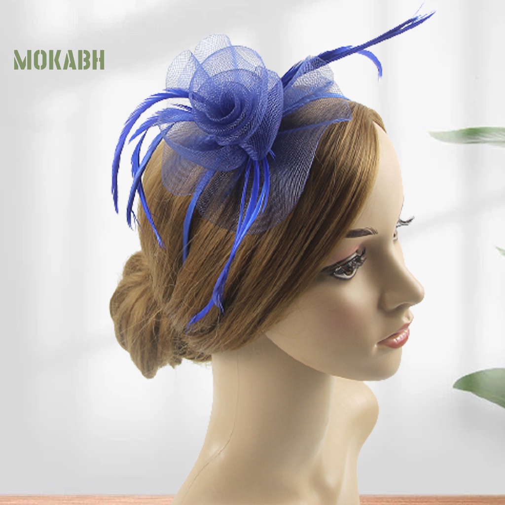 Mũ Lưới Đính Hoa Và Lông Vũ Thanh Lịch Cổ Điển Cho Cô Dâu