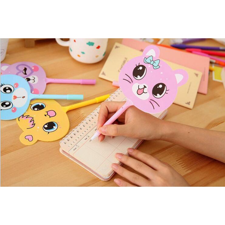 Y&amp;X Bút Bi Mực Xanh Thiết Kế Kiêm Quạt Cầm Tay Tiện Dụng