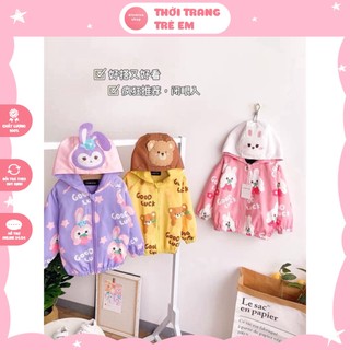 Áo Khoát Bé Gái, Chất Cotton Cực Thoáng Mát, Xịn Xò Cho Trẻ, Khoát 3D Cao Cấp, Size từ 8-20kg