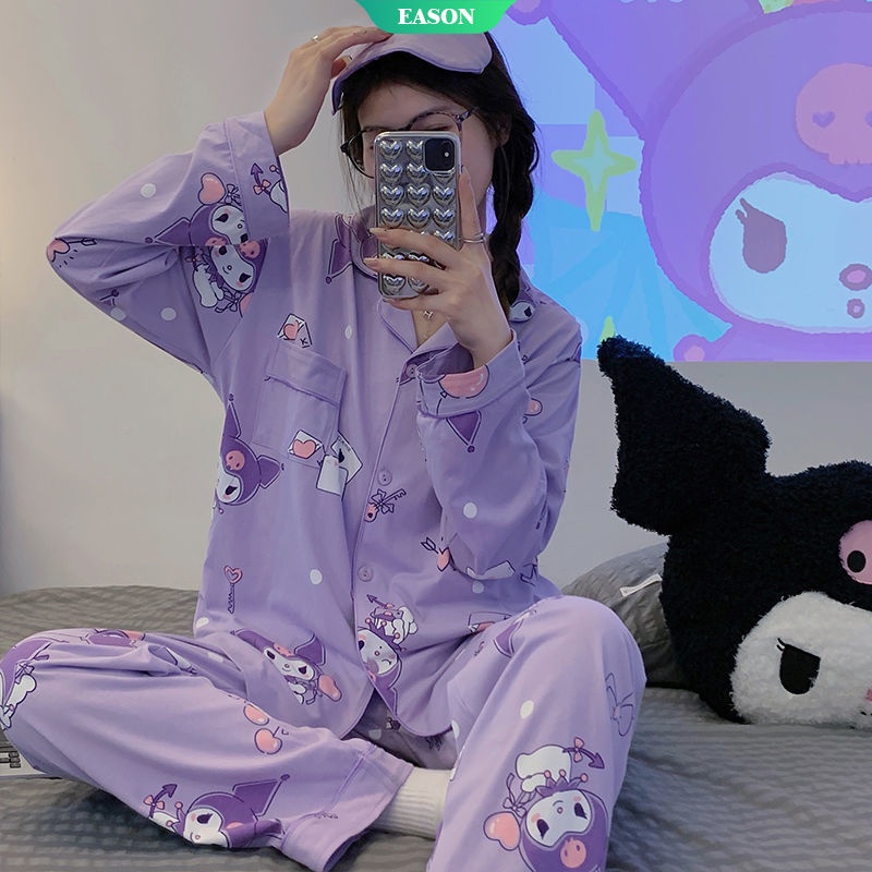 Bộ Đồ Mặc Nhà Tay Dài In Hoạt Hình Sanrio Kulomi Thời Trang Mùa Thu 2022 Cho Nữ