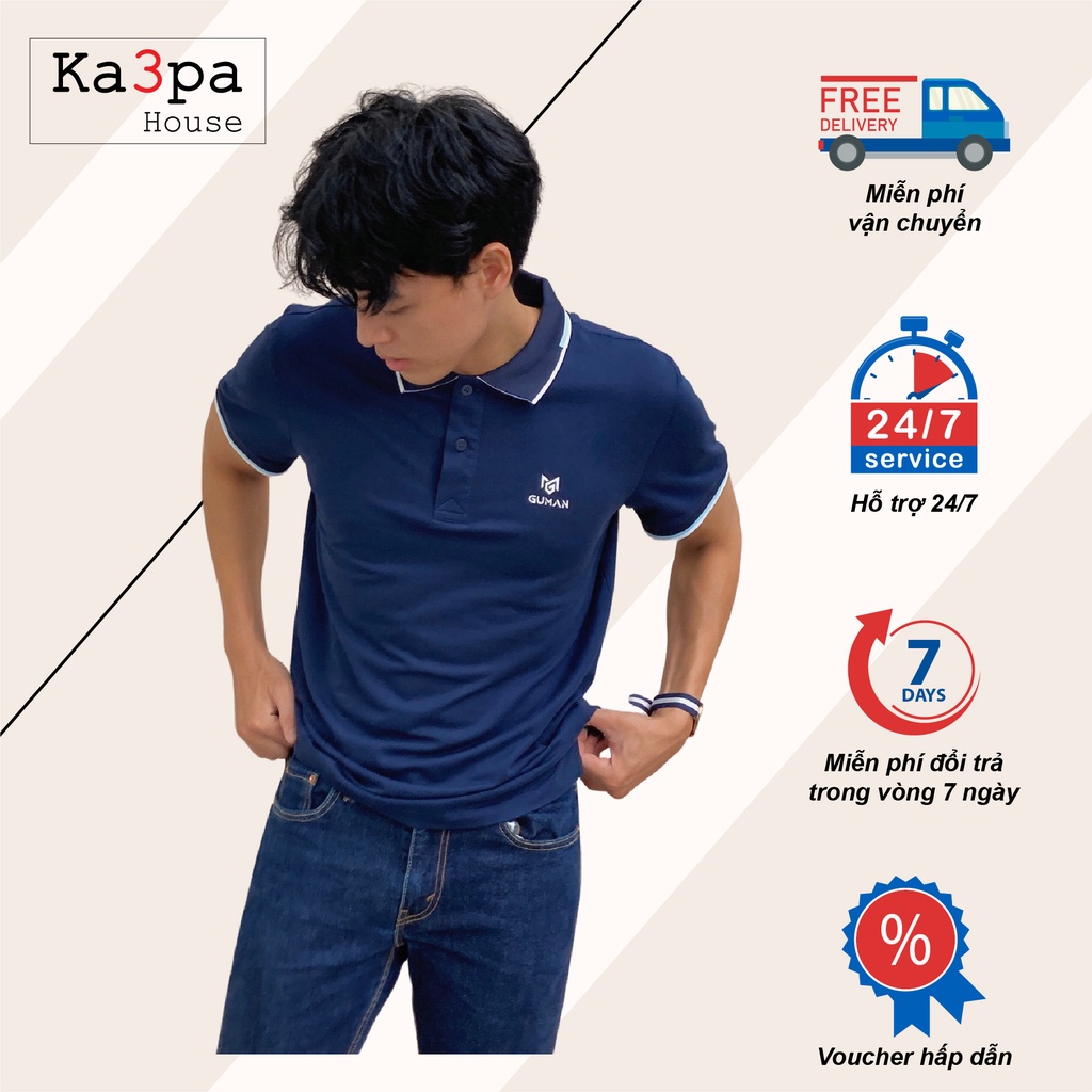 Áo Thun Polo Casual GUMAN Deep Blue GDB112