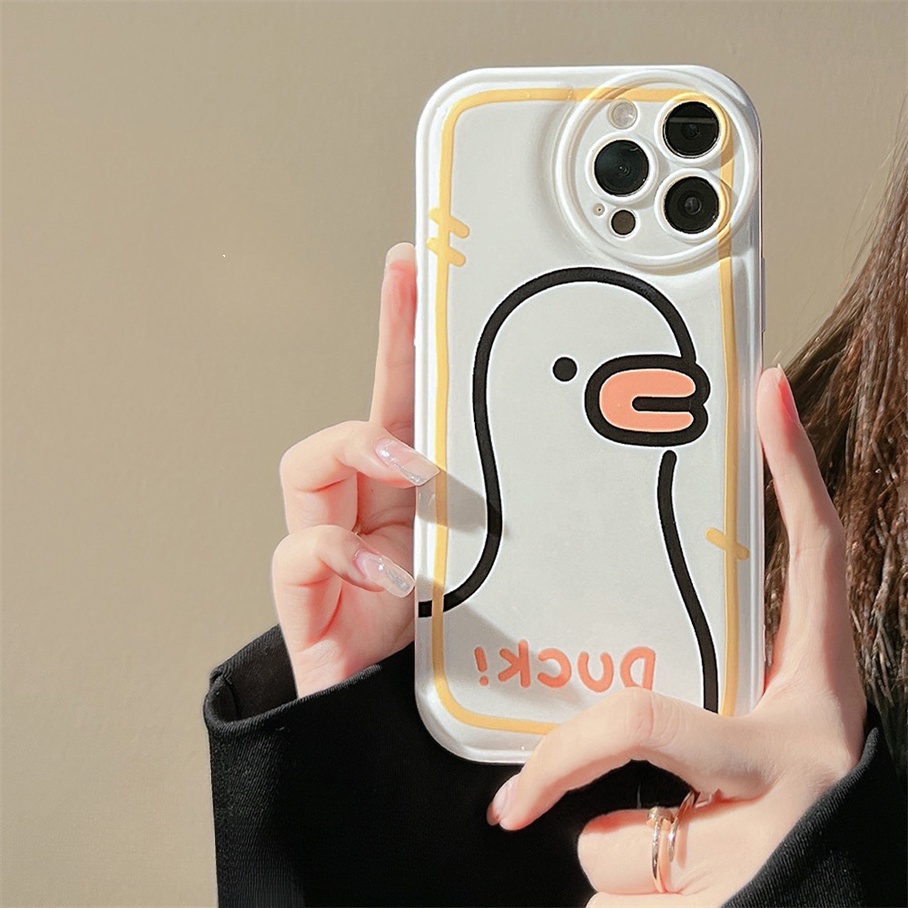 Ốp Điện Thoại Mềm Hình Vịt Dễ Thương Cho Iphone6 6splus 7 7plus 8 8plus XR x xs 12 11 pro max plus 13 promax-5009