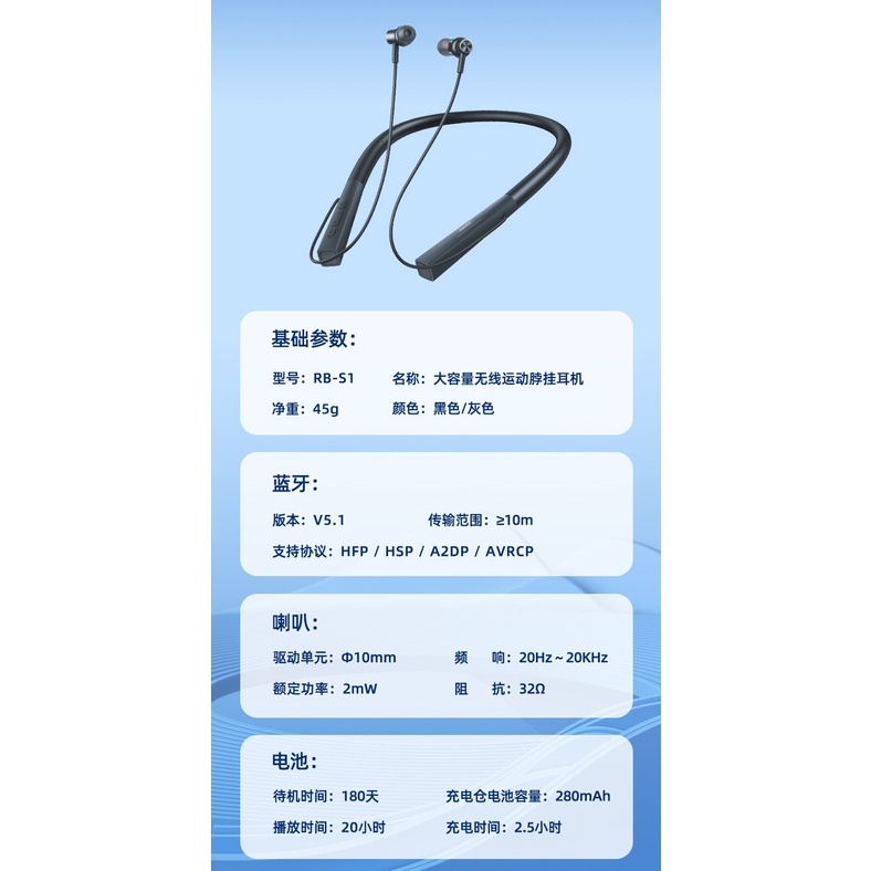 Tai nghe bluetooth thể thao Remax RB-S1 Neckband V5.1, Có khe thẻ nhớ - Phụ Kiện 1986