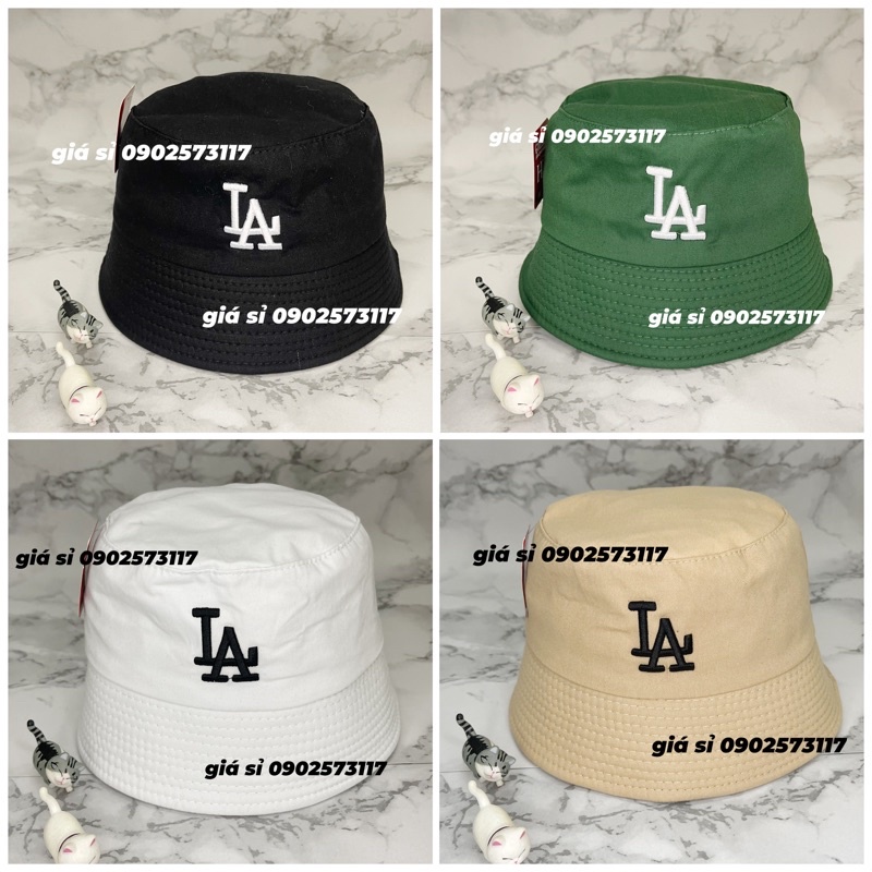 Mũ bucket tròn thêu L..A đơn giản thời trang cá tính nam nữ