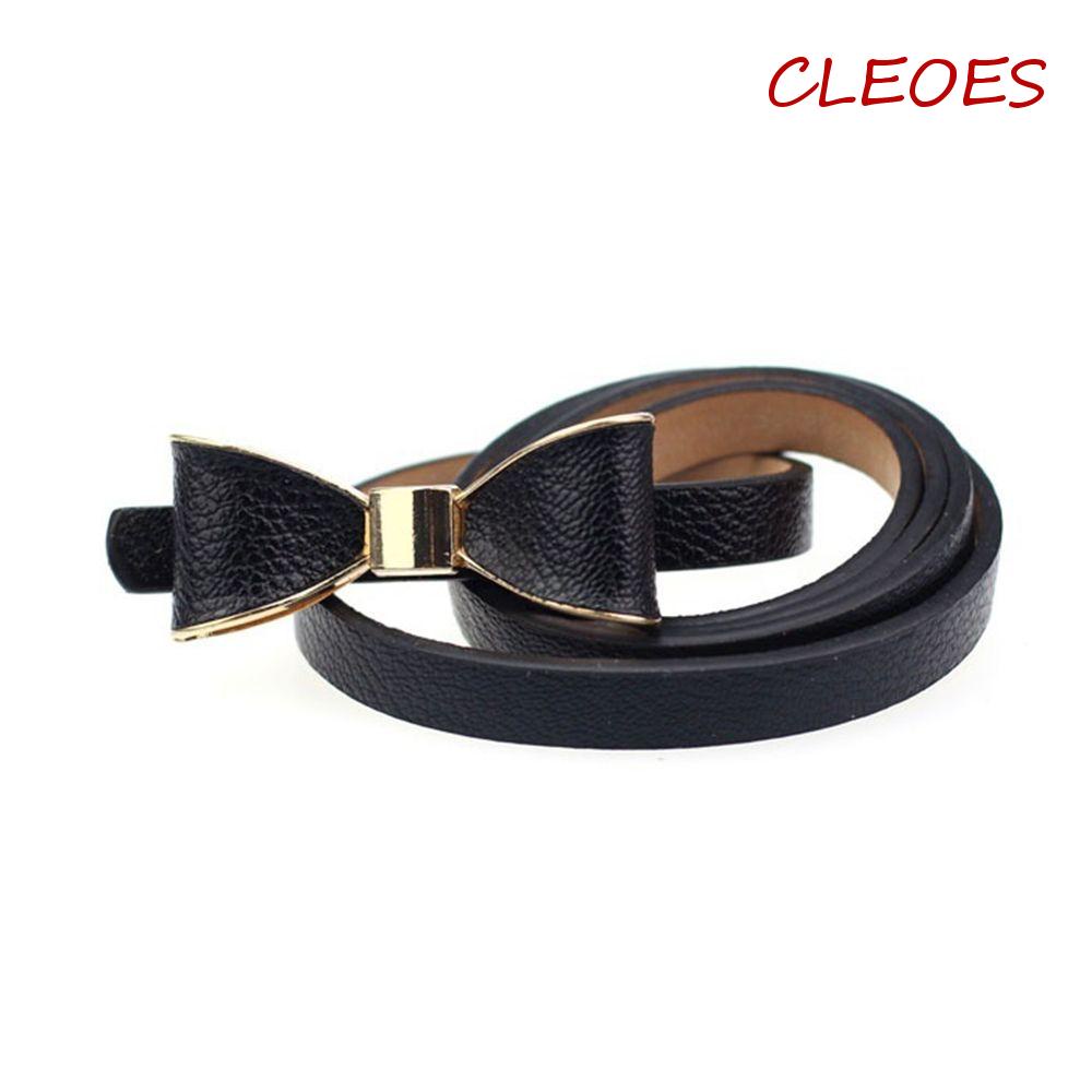 Thắt Lưng Mỏng Màu Trơn Đính Nơ Bướm Xinh Xắn