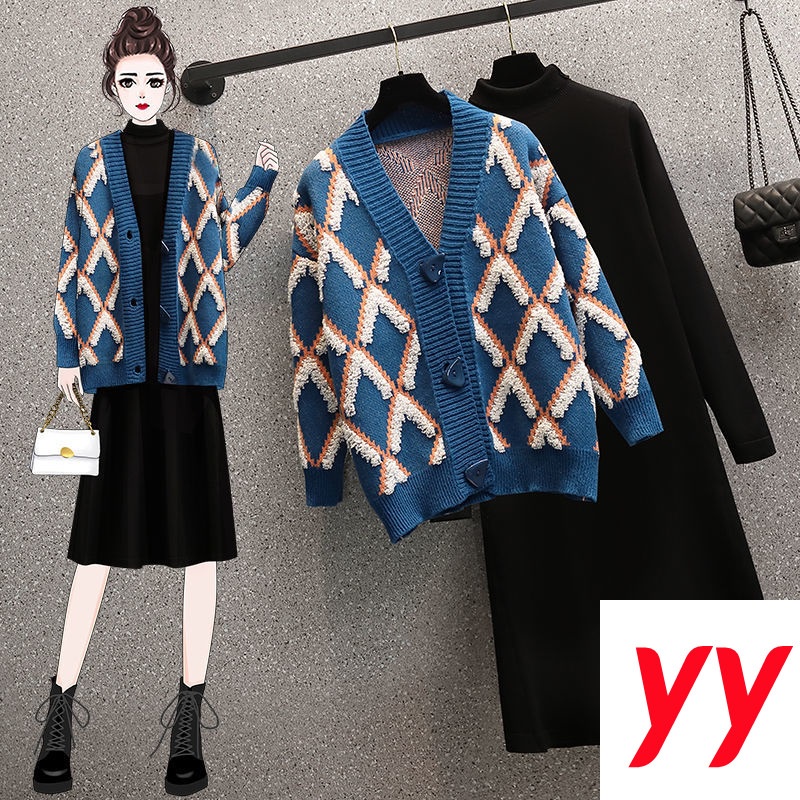 Plus Áo Khoác Sweater Dệt Kim Dáng Ôm Thời Trang Thu Đông 2022 Cho Nữ Có Size Lớn