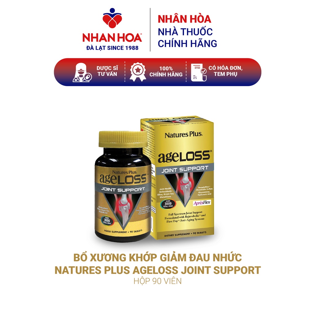 Bổ xương khớp giảm đau nhức Natures Plus Ageloss Joint Support hộp 90 viên