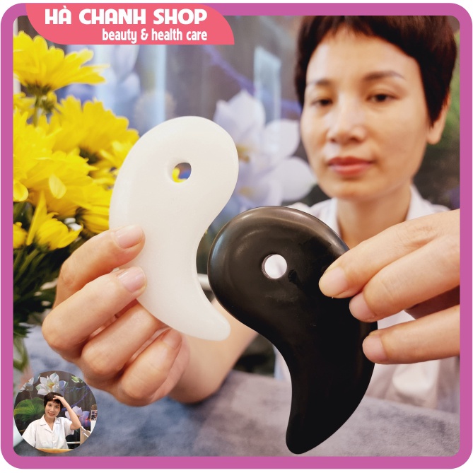 Cạo Gió Massage Đá Guasha Hình Cặp Cá Âm Dương Đẹp Bằng Đá Thiên Nhiên Miếng Cạo Mát Xa Mặt Body Chăm Sóc Da Mặt