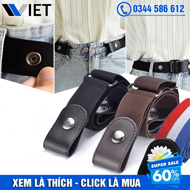 Đai Thắt Lưng Quần Nút Bấm Chun - Thun Co Giãn Phong Cách Hàn Quốc