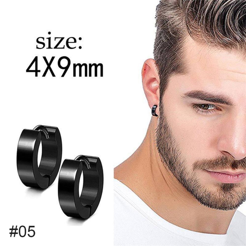 Bông Tai N4T9 Bằng Thép Không Gỉ Màu Đen Đơn Giản Sáng Tạo