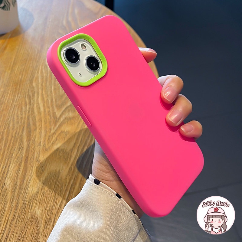 Ốp Điện Thoại Silicon TPU Mềm Nhám Chống Mồ Hôi Màu Đỏ Hồng Thời Trang Cho Iphone 14 13 12 11 Pro Max X XS