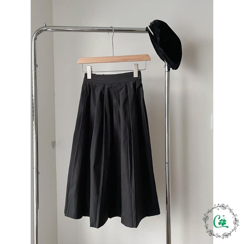 Chân váy dài xếp ly chất kaki 2 da CV06 COCOSTORE