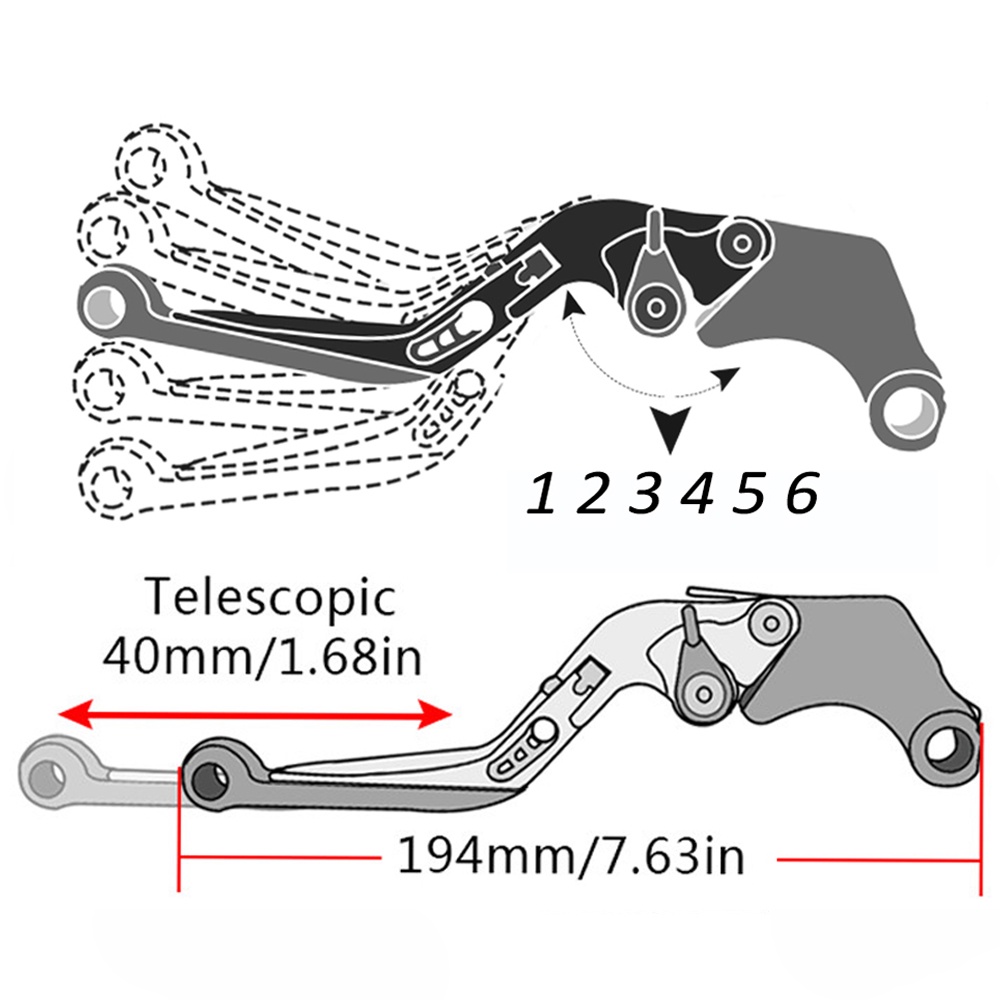 Cặp Tay Thắng CNC Có Thể Điều Chỉnh Mở Rộng Cho Xe Mô Tô HONDA ZOOMER-X 2014 2015 2016 2017 2018 2019 2020 2021