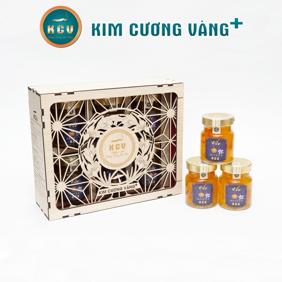 Yến Saffron Đông Trùng Hạ Thảo Dưỡng Da Tăng Đề Kháng Giảm Stress Kim Cương Vàng hộp 6 lọ 70ml