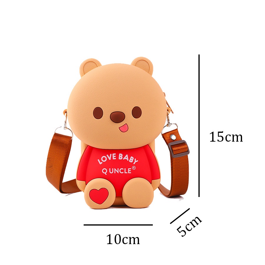 Túi xách nữ, túi đeo chéo cho bé hình gấu siêu siêu đáng yêu - Thóc store