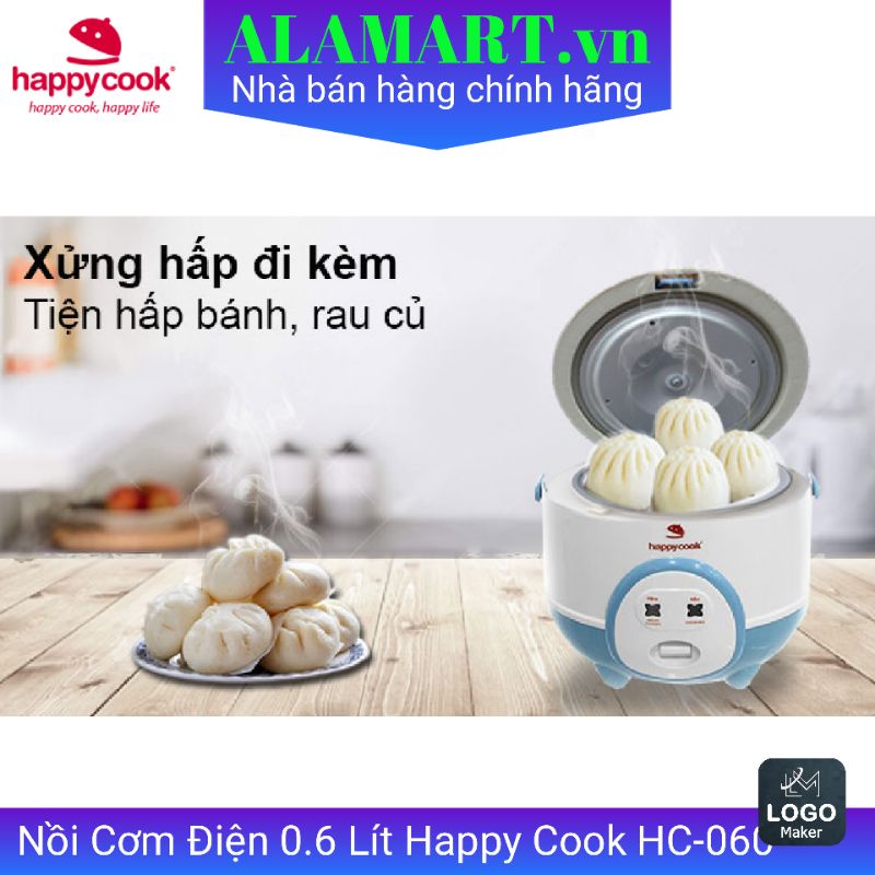 Nồi cơm điện Happy Cook 0.6 lít HC-060 Xanh