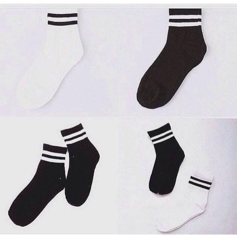 com bo 10 tất kẻ ngang hàn quốc